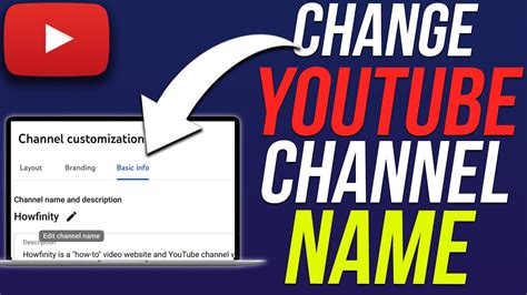 how to modify yotuube chanel name|how to change youtube channel url.